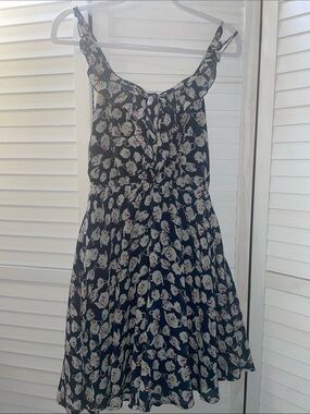 Disney Navy Floral Mini Dress with White & Pink Accents